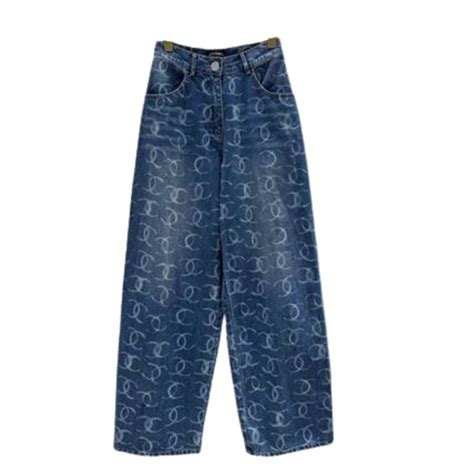 chanel printed jeans